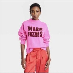 A New Day Warm Fuzzies Pullover Crew Neck Sweater in pink